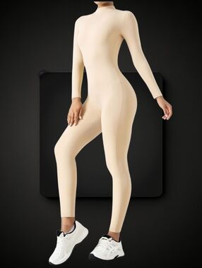 One Piece Tummy Control Yoga Bodysuit ▪︎ Flesh ▪︎ Sz LG